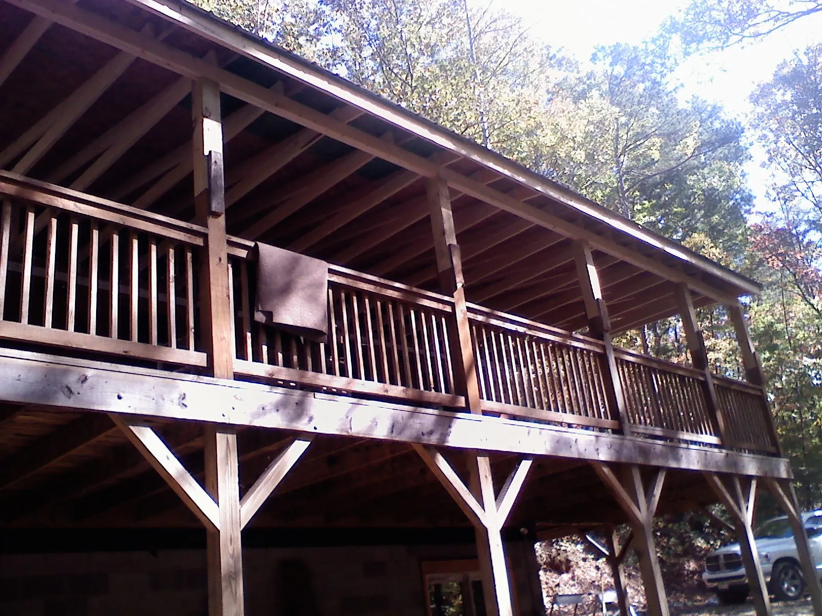 Timber framing under a new elevated porch and deck — Roof Leak Repair in Waubun by Roofing Brothers